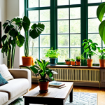 **

"A bright and airy living room with a variety of healthy, fully clothed, thriving houseplants. Sunlight streams through the windows, illuminating the vibrant green leaves. The plants are in decorative pots, placed on shelves and tables. Safe for work, appropriate content, professional, family-friendly, perfect anatomy, correct proportions, natural pose, well-formed leaves."

**