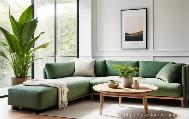 바이오필터의 활용 - **Prompt 1: Lush Indoor Biofilter Oasis**
A brightly lit, contemporary living room designed with...